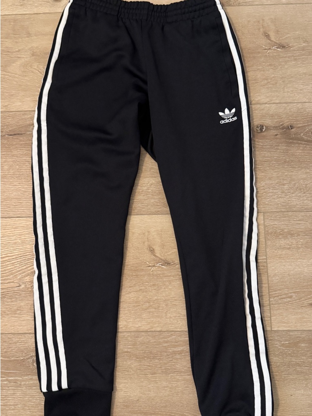 Women adidas Black Joggers with White 3-Stripes size S